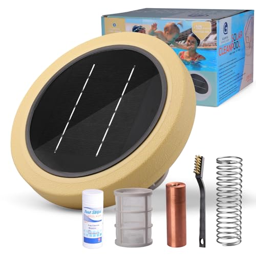 Solar Pool Ionizer for Above Ground, Floating Copper Pool Cleaner, Up to 40,000 Gallons, Swimming...