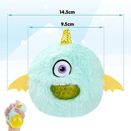 Vicloon Stressball Plüsch-Stil, Bunte Quetschball für Kinder und Erwachsene,Sensory Fidget Toy, Geschenke ADHD Autismus-Blau