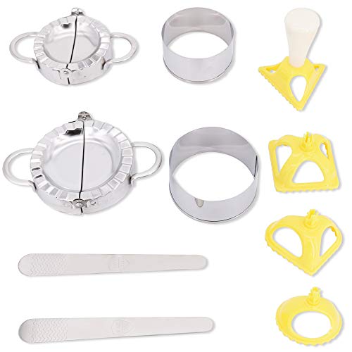 10PCS Dumpling Mold Set Ravioli Stamp Dumpling Making Kit Stainless Steel Dumpling Ravioli Maker Ravioli Cutter Wonton Maker Dumplings Maker Empanada Mold Set