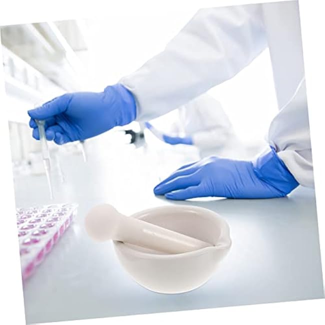 Unomor 2 Pcs Ceramic Grinding Bowl Set Sturdy Coffee Bean and Spice Pestle Household Seasoning Crush Pot for Kitchen and Restaurant Use