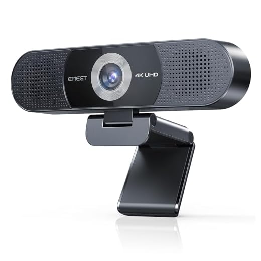 EMEET Webcam 4K 3 in 1, Webcam C980 PRO 4K con 4 Microfoni con Cancellazione del Rumore e 2 Altoparlanti, Grandangolo 60°-98°, Web Cam Ideale per Videochiamate di Gruppo e Individuali
