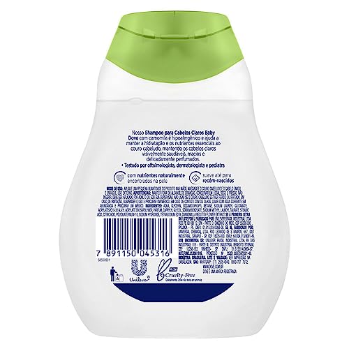 Baby Dove Shampoo Hidratação Glicerinada Camomila 200ml, Branco