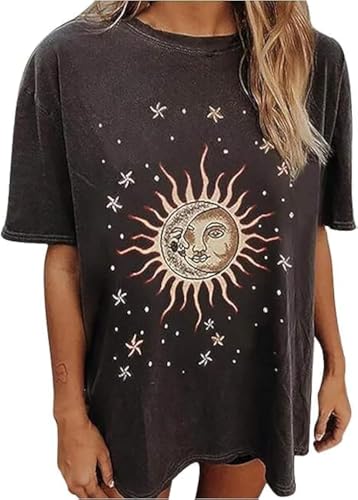 Image of Remidoo Oversized Graphic Tshirts for Women Casual Loose Fit Short Sleeve Tee