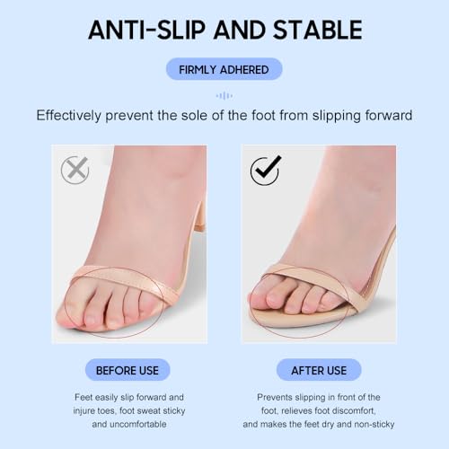 Image of XINIFOOT High Heel Inserts for Women, 3 /4 Length Women Thin Shoe Insoles for High Heels, Pumps, Open Toes, Flats, and Sandals, Anti-Slip Gel Cushions for Pain Relief (4 Pairs, Black+Beige)