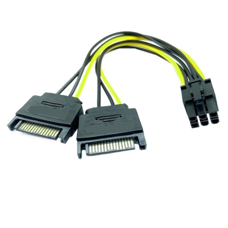 Cable adaptador SATA 15Pin a PCI-e 6 Pin para tarjeta gráfica miniatura 2