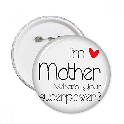Mère super-pouvoir broches avec épingle robuste lot de 5 boutons ronds décoration stable