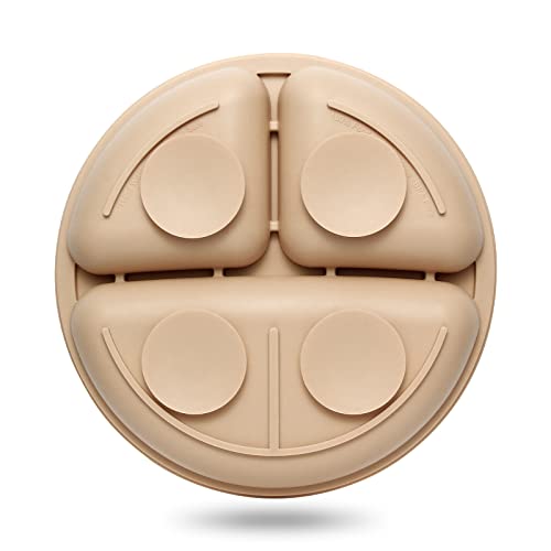 Eascrozn Toddler Plates 3 Pack, Divided Suction Plates For Baby, 100% Food Grade Silicone Baby Plates, Non-Slip, Baby Led Weaning Supplies, Microwave & Dishwasher Safe #TOP5