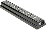 axGear 10 Port USB 2.0 High Speed HUB External with Power Adapter and Cable