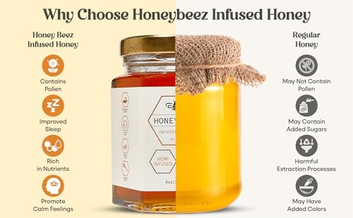 HoneyBeez miel cruda premium infusionada con cáñamo 8oz miniatura 5