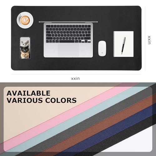 Leather Desk Mat, Large Mouse Mat, Non-Slip Desk Pad Desk Protector Mat, Waterproof PU Leather Laptop Mat Table Mat Desk Writing Pad for Office and Home (Black,23.6" x 13.7") - Image 6