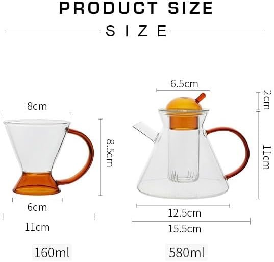 飲料サービングウェア 北欧ティーカップセット 耐熱ガラス ティーウォーターポット コーヒー ティー暖房 コールド ケトル フィルター