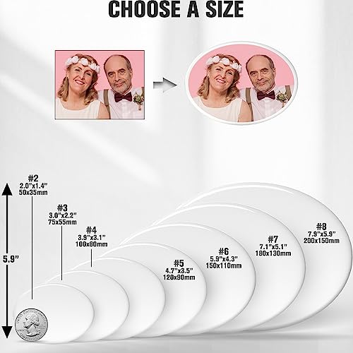Image of Personalized Ceramic Photo for Headstone, Waterproof Picture for Grave Cemetery Tombstone Pictures Porcelain Cameo Funeral Portrait Memorial Monument Photo for Burial Stone Hanging Decorative Tiles