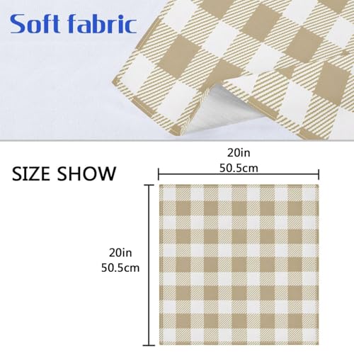 Servilletas de Tela Cuadradas Estilo Cuadros Khaki x6 miniatura 7