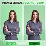 1080P Webcam, plein HD Caméra de streaming avec Microphone, Protection de la vie privée et RGB Lumière de l'état de fonctionnement, USB Caméra d'ordinateur pour le bureau PC ou ordinateur portable