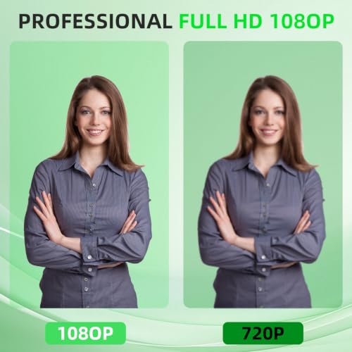 Image of 1080P HD Webcam, USB Plug & Play Computer Camera, Auto Low-Light Streaming Camera, RGB Status Light Web cam, Noise-Canceling Microphone Webcam - for Video on Laptop & Desktop