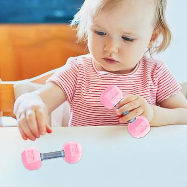 2 Pcs Dumbbells for Baby Mini 1.8x4.7 In Silicone Hand Weight Lifting Set for Fitness Exercise Funny Sport Toys for Toddlers Ideal Gift, Baby Dumbbell