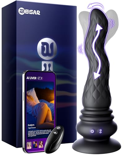 Beisar 3 in 1 Prostate Massager Anal Vibrator - Powered Vibrating Butt Plug Male Sex Toys for Men with 9 Wave Wriggling Modes Anal Dildo Plug Adult G P-Spot Vibrator Remote Control Fetish Jewelry