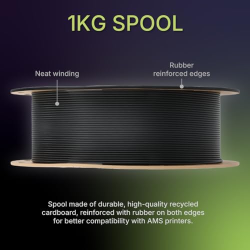 Image of Polymaker Fiberon PET-CF17 3D Printing Filament Black 1.75mm 1kg, Excellent Stable Stiffness - Fiberon Carbon Fiber Reinforced PET 3D Printer Filament, Ideal for Jigs and Fixtures