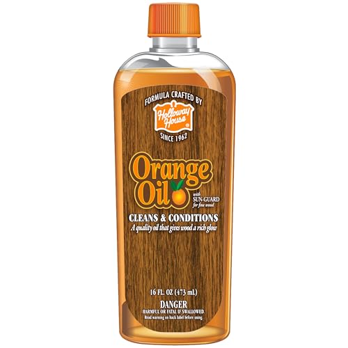 Holloway House Orange Oil Cleaner 16oz w/ Sun-Guard | Cleans & Conditions | Removes Soap Scum from Shower Doors Stainless Tile & Sinks | Natural Oil That Gives Wood a Rich Glow