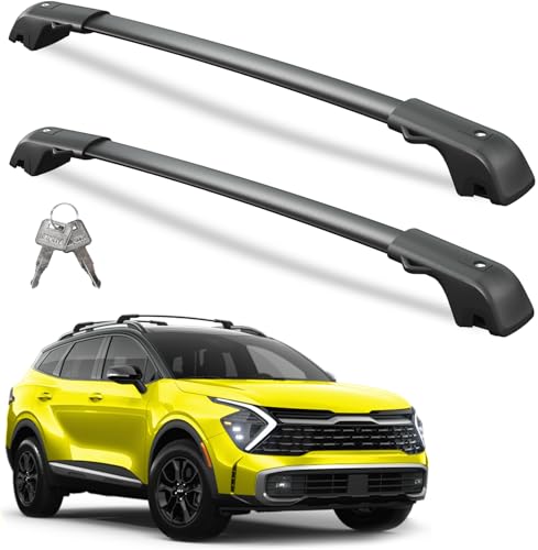 Wonderdriver Roof Rack Cross Bars Compatible with 2023-2025 Kia Sportage X-Line AWD/X-Pro/X-Pro Prestige with Raised Rail, (Not for SX &EX &LX with Flushed Rail and Panoramic Sunroof) Lockable