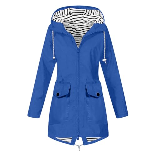 Veste de pluie pour femme respirante et coupe-vent avec capuche