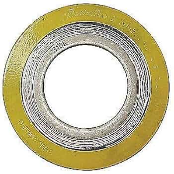 Spiral Wound Metal Gasket,4 in,316SS, CGI, Green Band, Gray