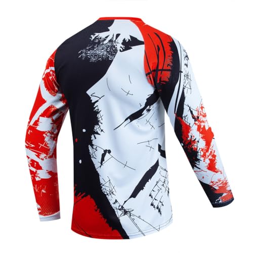 Camisa de bicicleta suja para jovens, camiseta infantil de mountain bike, manga comprida para motoci