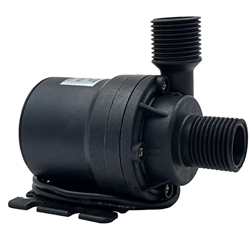 Pasuihcay 1000L/H 8M DC 12V Home Portable Brushless Motor Submersible Water Pump for Cooling System Fountains Heater Mini, Black