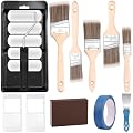 Mckanti Paint Roller Brush Kit for Walls, Painting Supplies Includes Paint Rollers with Tray, Wall Paint Brushes, Painter’s Tape, Sanding Block and Scraper for House Painting and Home Interior