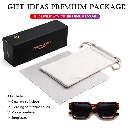 Image of AIEYEZO Square Sunglasses for Women Men Square Thick Frame Sun Glasses Simple Designer Style Shades