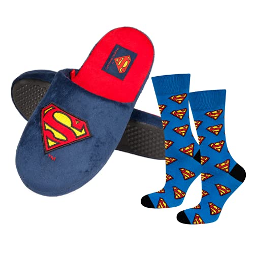 soxo DC Comics Superman Zapatillas Casa Hombre Pantuflas Superheroes Calcetines 40-45 Zapatillas...