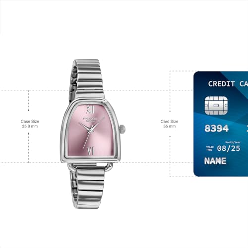 Image of Sonata Poze 7 Analog Pink Dial Silver Alloy Strap Watch for Women - SP80154SM01W