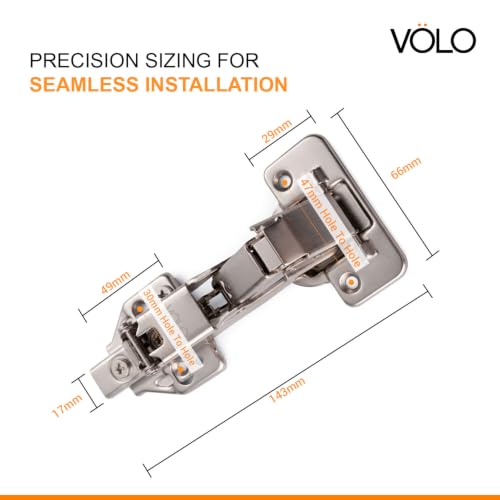 Image of Volo 165-Degree Full Overlay Kitchen Corner Unit Concealed Hinge - Maximize Storage Space | Easy Access | Sleek Design - Ideal for Modern Kitchens, Full Overlay (Corner Unit Hinge) (3D Soft Close)