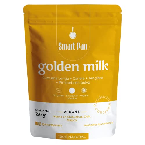 La mejor comparación de Azúcar y leche del mes. 50 Golden Milk/Leche Dorada - Sin azúcar, Sin gluten, Vegano, 100% Natural y sin endulzar - Smart Pan 240 g.