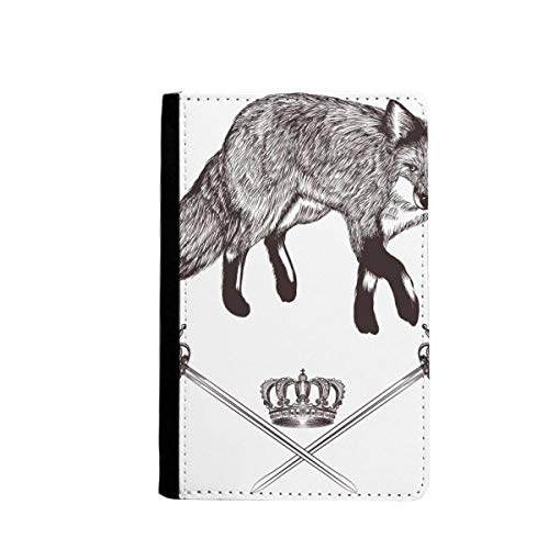 Porte-passeport renard épée couronne baroque étui protection voyage homme femme