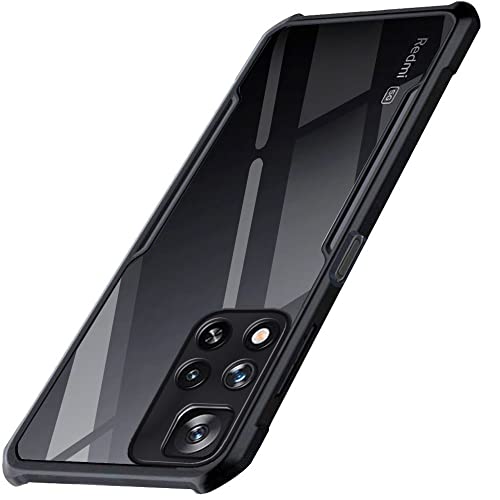 TheGiftKart Thermoplastic Polyurethane Crystal Clear Back Cover Case|360 Degree Protection|Shock Proof Design|Transparent Back Cover For Xiaomi 11I /11I Hyper Charge 5G (Black Bumper)