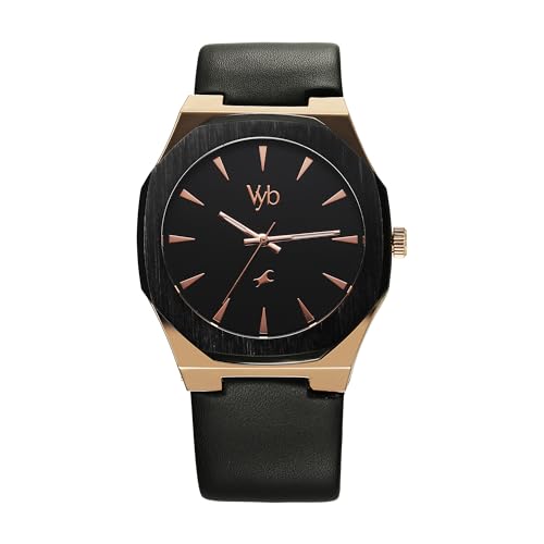 Fastrack Vyb Challenger Quartz Analog Black Dial Black Genuine Leather Strap Watch for Men-FV30013KL01W (B0DDKG6M76) Amazon Price History, Amazon Price Tracker