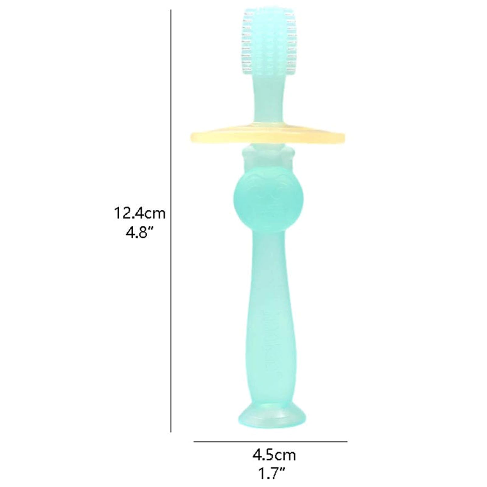 Cura Orale Spazzolino da Denti per Bambini, spazzolino da Denti per Bambini dai 6 ai 24 Mesi, spazzolino Manuale in Silicone Morbido al 100% per Uso Alimentare a 360° Regalo