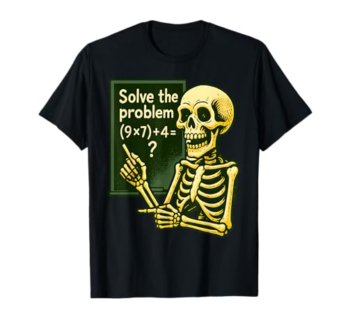 67 Halloween Math Funny Six Seven Meme Brainrot Skeleton T-Shirt