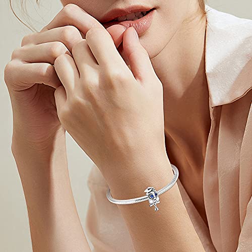 Annmors Wise Owl Graduation, Blue Crystal Charm 925 Sterling Silver For Woman Girl Beads Gifts For Women Bracelet&Necklace T204 #TOP4