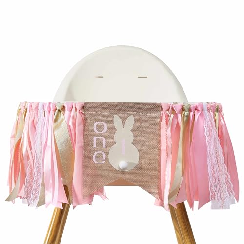 Bannière de chaise haute Bunny One, le décor parfait pour fêter le premier an de bébé