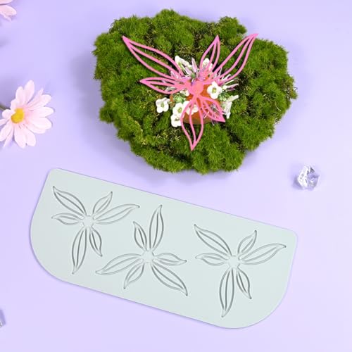 TUKE Silicone Lace Mold Leaf Pattern Impression Mat for Cake Decorating Reusable Fondant Molds Baking Tools for Chocolate, Candy, Sugar Crafts,Sugarcraft (E_ Leaf)
