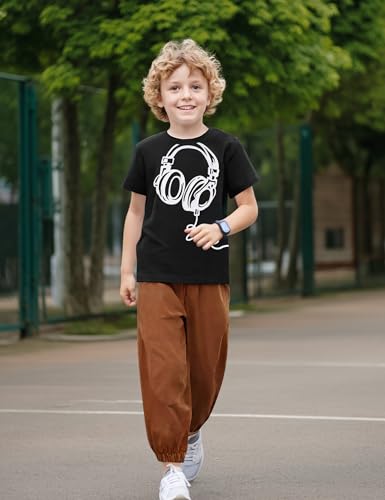 Image of Azmxynol Boys Clothes 2 Piece Outfits Summer Short Sleeve T Shirt Top + Pants Little Kid Casual Clothing Sets