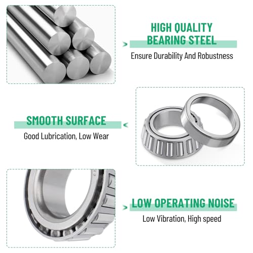 Image of 2 Sets 25580 15123 Boat Trailer Axles Bearing Kit | with Grease Seals, Spindle Nuts, 2.72 inch Dust Caps and Rubber Plugs, Cotter Pins for 5200-6000 lb.Tandem Axles #D42 Spindle