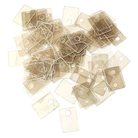 PZRT 100pcs TO-3PII Natural Transparent Rectangle Shape Mica Insulator Sheet with Hole 20mmx25mmx0.12mm Cover
