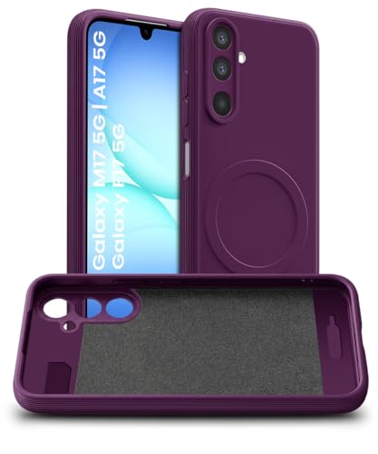 Image of WOW IMAGINE Back Case Cover for Samsung Galaxy M17 5G | A17 5G | F17 5G | Soft Matte Silicone Case| Slim Fit & Shockproof | Camera Protection Bumper Cover (Purple)
