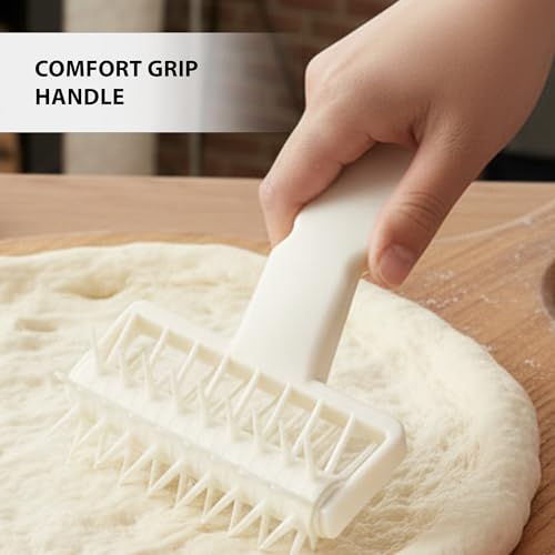 Image of HS Plastic Pizza Pie Pastry Dough Docker Pizza Roller Dough Pitter Baking Tool