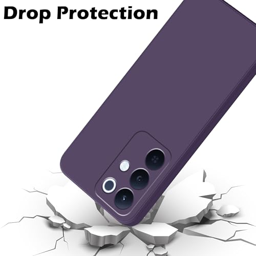 Image of amazon basics Back Cover for Realme 15X 5G | Ultra Slim Soft Rubberised Case | Matte Silicone Flexible Mobile Case | Camera Protection - Purple