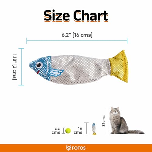 Image of BarkButler x FOFOS Sardine Fish Cat Toys 3pk - 100% Catnip Toys for Cats, Interactive Toys Set - Multicoloured