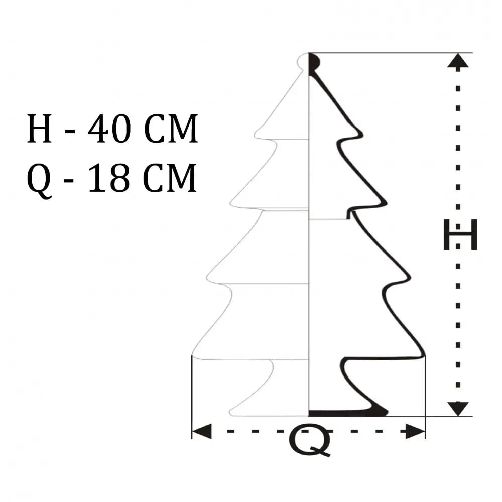 Albero di Natale in vetro decorato AzaliaDesign H-40 cm da riempire e decorare da soli - Barattolo in vetro per dolci, albero decorativo DIY, decorazione natalizia festiva per la casa